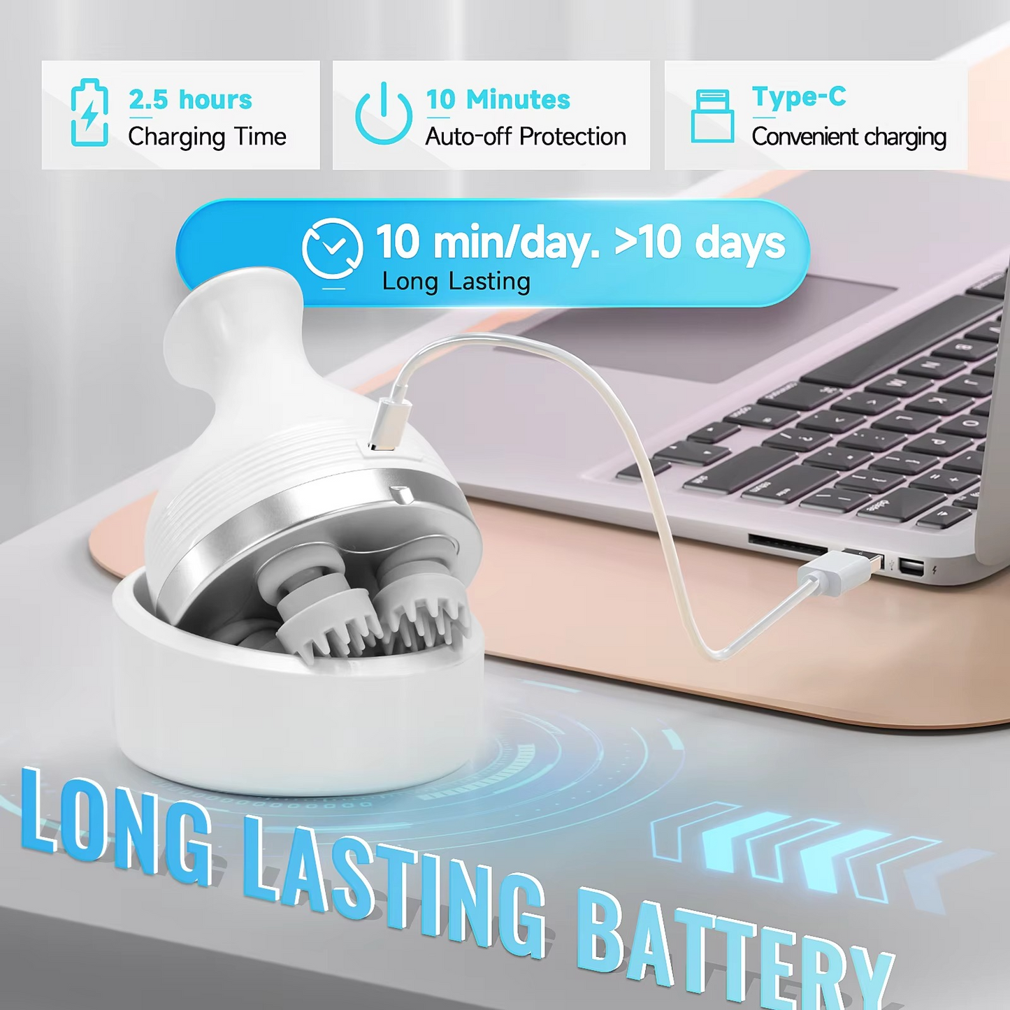 EcoWave® Tech – Smart Wireless Head & Body Massager